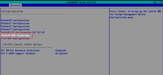 Intel Virtual RAID开关4